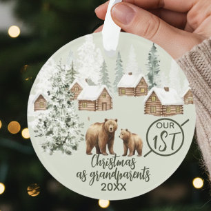 Onze eerste kerst als grootouders ijsbeer ornament