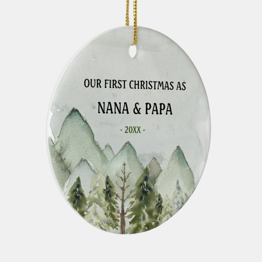 Onze eerste kerst als grootouders keramisch ornament (Rechts)