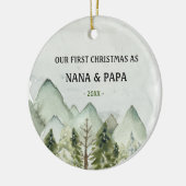 Onze eerste kerst als grootouders keramisch ornament (Links)