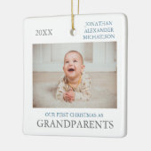 Onze eerste kerst als grootouders keramisch ornament (Links)