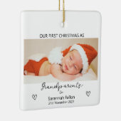 Onze eerste kerst als grootouders keramisch ornament (Rechts)