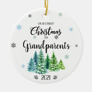 Onze eerste kerst als grootouders keramische naam keramisch ornament