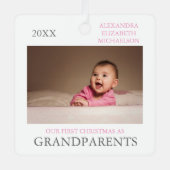 Onze eerste kerst als grootouders metalen ornament (Voorkant)