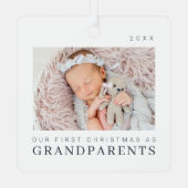Onze eerste kerst als grootouders Moderne afbeeldi Metalen Ornament (Achterkant)