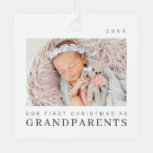 Onze eerste kerst als grootouders Moderne afbeeldi Metalen Ornament (Voorkant)