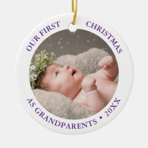Onze eerste kerst als grootouders moderne foto keramisch ornament
