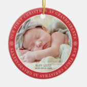 Onze eerste kerst als grootouders Moderne foto Keramisch Ornament (Voorkant)