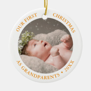 Onze eerste kerst als grootouders moderne foto keramisch ornament