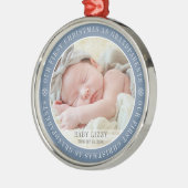 Onze eerste kerst als grootouders Moderne foto Metalen Ornament (Links)