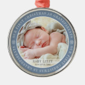 Onze eerste kerst als grootouders Moderne foto Metalen Ornament (Voorkant)