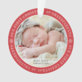 Onze eerste kerst als grootouders Moderne foto Ornament (voorkant)