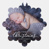 Onze eerste kerst als grootouders ornament kaart (Achterkant)