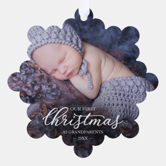 Onze eerste kerst als grootouders ornament kaart (Achterkant)