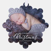 Onze eerste kerst als grootouders ornament kaart (Voorkant)