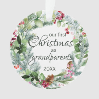 Onze eerste kerst als grootouders Pine Berries Ornament