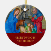 Onze eerste kerst als grootouders Religieuze Kunst Keramisch Ornament (Voorkant)