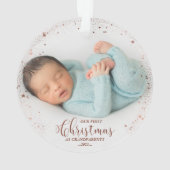 Onze eerste kerst als grootouders Roos foto Ornament (achterkant)