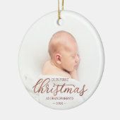 Onze eerste kerst als grootouders Rose Goud Folie Keramisch Ornament (Links)
