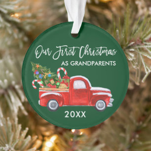Onze eerste kerst als grootouders Truck Snoep Ornament