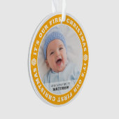Onze eerste kerst als mama en papa moderne sneeuw ornament (voorkant)