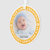 Onze eerste kerst als mama en papa moderne sneeuw ornament (voorkant)