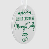 Onze eerste kerst als mama en papa ornament (voorkant)