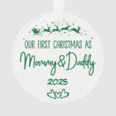 Onze eerste kerst als mama en papa ornament (voorkant)