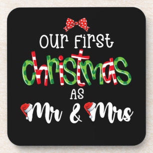Onze eerste kerst als meneer en mevrouw vrouw echt bier onderzetter