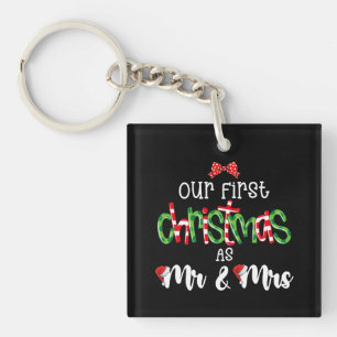 Onze eerste kerst als meneer en mevrouw vrouw echt sleutelhanger