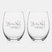 Onze eerste kerst als meneer en mevrouw, wijnglas zonder voet (Achterkant)