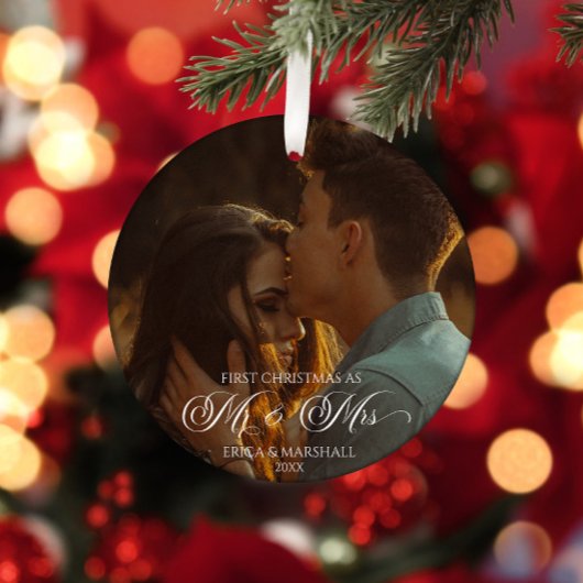 Onze Eerste Kerst Als Meneer & Mevrouw Aangepaste Keramisch Ornament