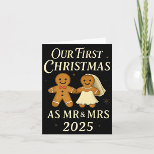 Onze eerste kerst als Mr en Mrs 2025 Pas getrouwd Kaart