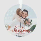 Onze eerste kerst als Mr. en Mrs. Simple Elegant Ornament (achterkant)