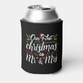 Onze eerste kerst als Mr en Mrs T-shirt Blikjeskoeler (Blikje Achterkant)