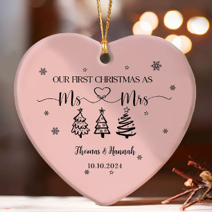 Onze eerste kerst als Mr en Mrs Wedding Date Ornament