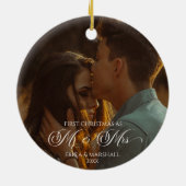 Onze eerste kerst als Mr & Mrs Custom Afbeelding Keramisch Ornament (Achterkant)