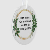 Onze eerste kerst als Mr & Mrs Elegant ornament (voorkant)