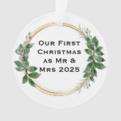 Onze eerste kerst als Mr & Mrs Elegant ornament (voorkant)