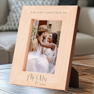 Onze eerste kerst als Mr. Mrs. gepersonaliseerde b Gegraveerde Lijstjes