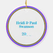 Onze eerste kerst als Mr & Mrs Lights Keramisch Ornament (Achterkant)