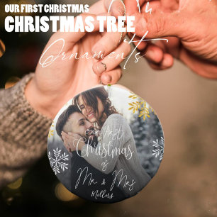 Onze eerste kerst als Mr & Mrs Pas getrouwd Keepsa Keramisch Ornament