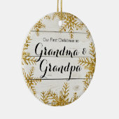 Onze eerste kerst als oma- en opa-versiering keramisch ornament (Rechts)