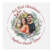 Onze Eerste Kerst bessen huwelijksfoto kubus (Rechts)