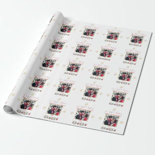 Onze Eerste Kerst Bloemrijke Sneeuwvlok Foto Trouw Cadeaupapier