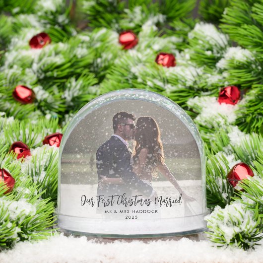 Onze eerste kerst bruiloft foto's Script Custom Sneeuwbol (Kerstmis)