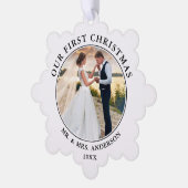 Onze eerste kerst foto Ornament Kaart (Links)