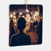 onze eerste kerst , gehuwde kerst keramisch ornament (Rechts)