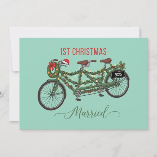 Onze eerste kerst getrouwd 2025 | Schattigee tande Kaart (Voorkant)