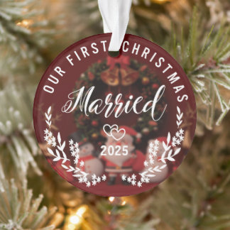 Onze eerste kerst getrouwd - aangepaste jaar ornament