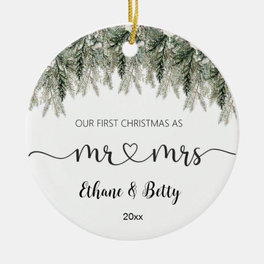 Onze eerste kerst getrouwde Ornament meneer en mev (Voorkant)